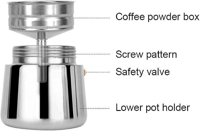 ZJchao Eagle Beak Design Moka Pot Portable Stainless Steel Coffee Maker Pot - Image 2