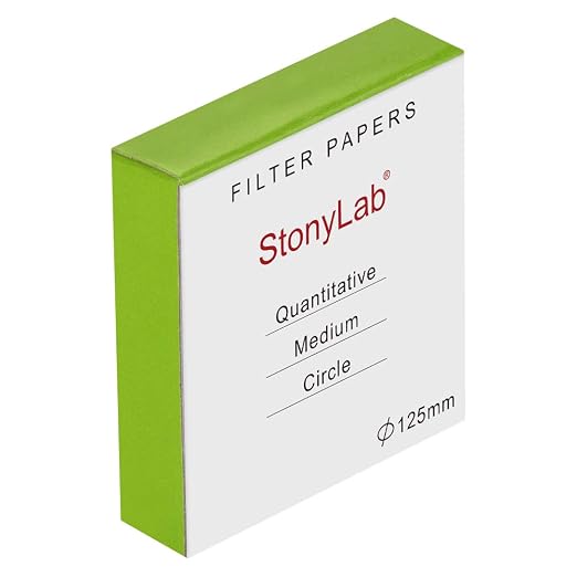 StonyLab Quantitative Filter Paper Circles, 125mm Diameter Cellulose Filter by StonyLabScientific