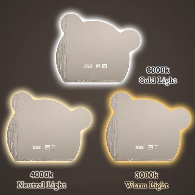 LTSRLL LED Vanity Mirror Cute Bear Decorative Mirror - Image 8