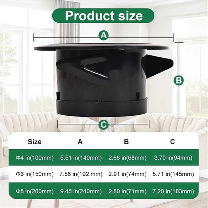 Soffit Vents 6 Inch, Round Exhaust Air Vent Cover - Image 2