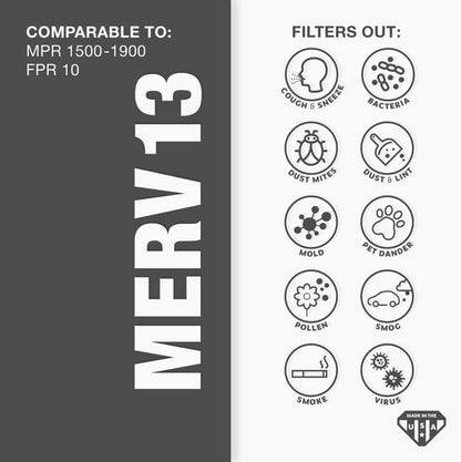 Aerostar 18x22x1 MERV 13 Pleated Air Filter, AC Furnace Air Filter, 6 Pack - Image 3