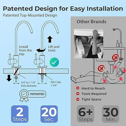 iSpring RCC2, Upgraded 200 GPD Capacity, 5-Stage Under Sink Reverse Osmosis - Image 3