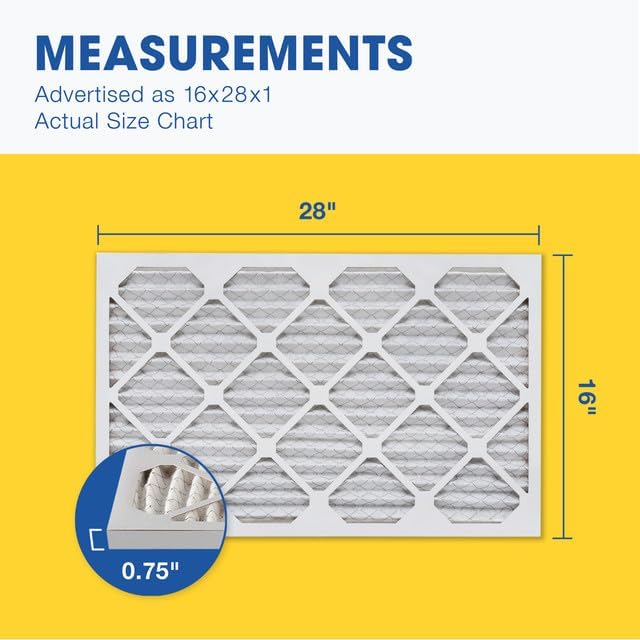 Aerostar 16x28x1 MERV 13 Pleated Air Filter, AC Furnace Air Filter, 6 Pack - Image 2