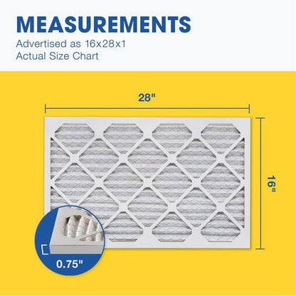 Aerostar 16x28x1 MERV 13 Pleated Air Filter, AC Furnace Air Filter, 6 Pack - Image 2