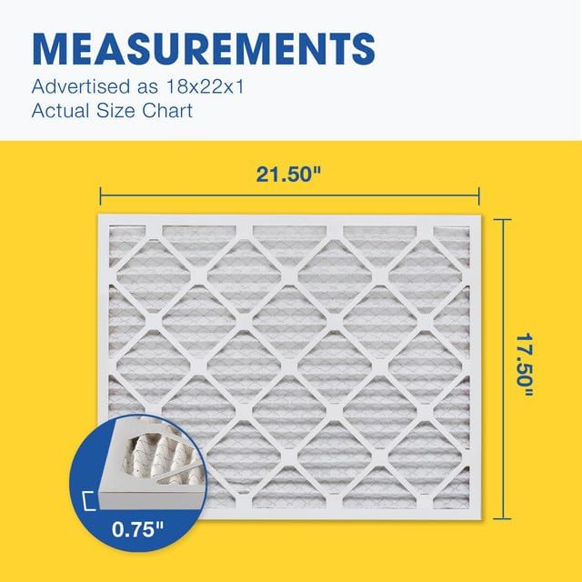 Aerostar 18x22x1 MERV 13 Pleated Air Filter, AC Furnace Air Filter, 6 Pack - Image 2