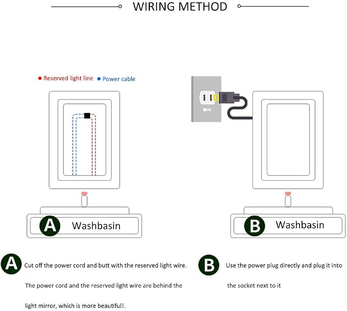 Rectangle Bathroom Mirror with Lights Touch Control Switch Demister Pad - Image 7