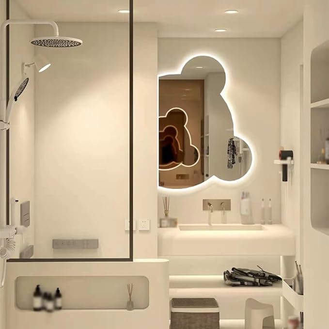 LTSRLL LED Vanity Mirror Cute Bear Decorative Mirror - Image 7