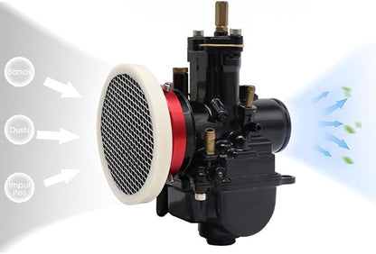Carburetor 50mm Air Filter Cleaner Velocity Stack Modified Intake - Image 4