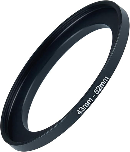 43mm to 52mm Step-up Adapter Rings Filter Adapter Black Metal Step Down Filter by Unknown