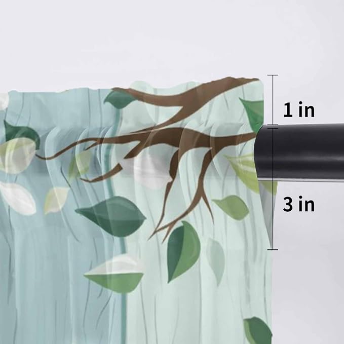 Easter Sheer Valances for Windows 42"x12", Light Filtering Kitchen Curtains - Image 7