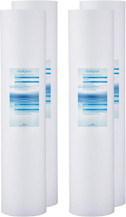 Geekpure 20-Inch Whole House Polypropylene PP Sediment Replacement Filters-4.5" by Geekpure