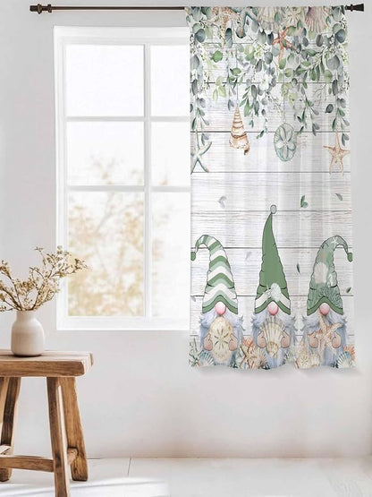Sheer Curtains 72 Inches Long, Coastal Eucalyptus Leaf Semi Sheer Curtains - Image 3