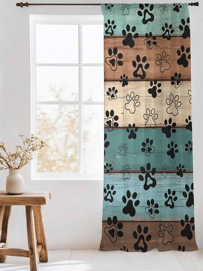 Sheer Curtains 84 Inches Long, Vintage Farmhouse Country Wooden Grain Privacy - Image 3