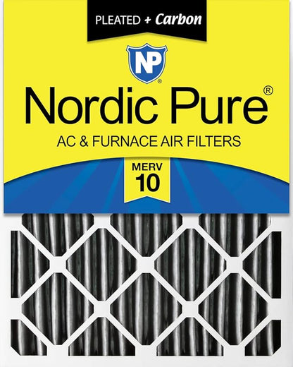 Nordic Pure 16x24x4 Furnace Air Filters MERV 10 Pleated + Carbon 1 Pack by NordicPure