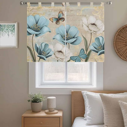 Spring Flowers Bedroom Curtains 63 Inch Length, Window Curtains Tab Top - Image 9