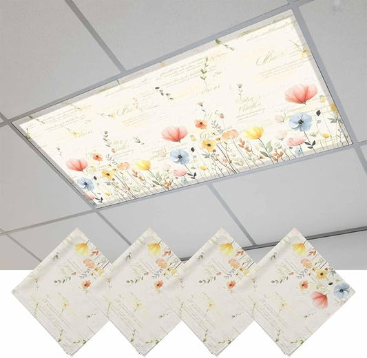 Fluorescent Light Covers for Ceiling Lights Spring Poppy Floral Magnetic Light by Home+L6