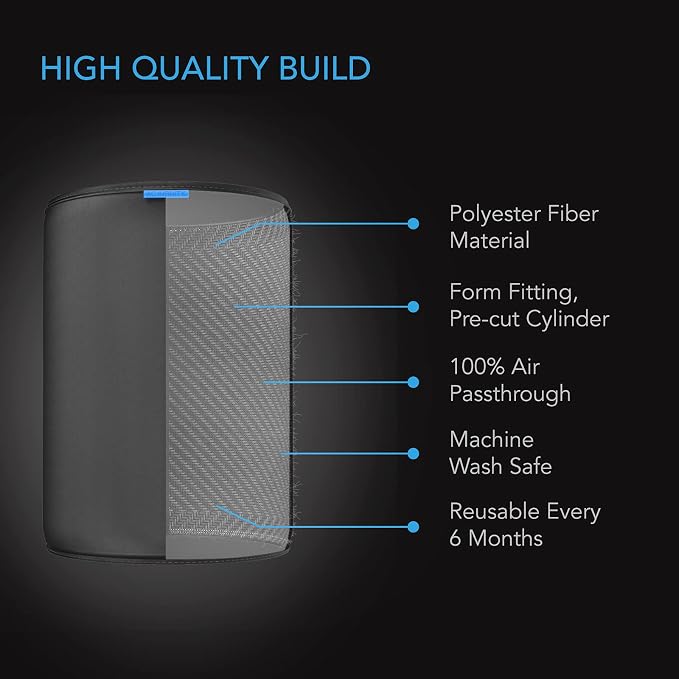 AC Infinity Pre-Filter Cloth 6”, Replacement Inline Filter Sleeve 2-Pack - Image 3