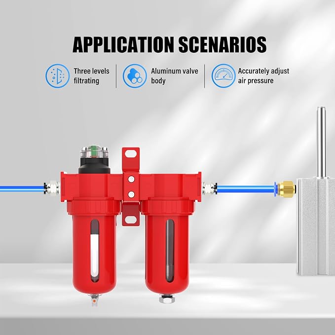 1/4" NPT Aluminium Air Drying System, Coalescing Filter, Desiccant Dryer and - Image 7