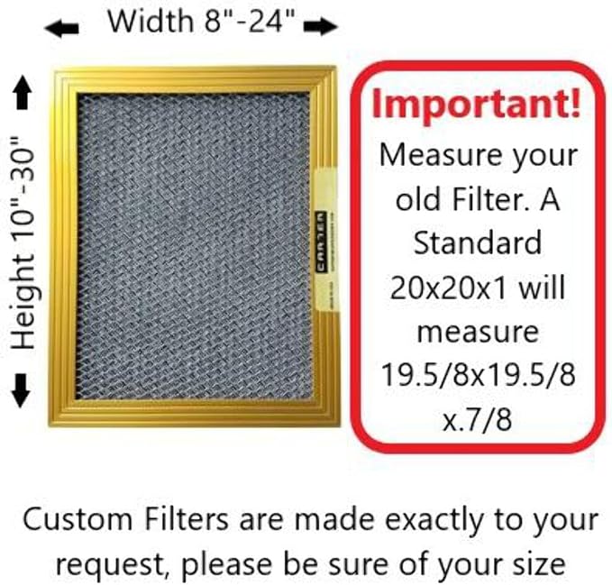 CARTER | Gold | MERV 8 | HVAC & Furnace Filter | Washable Electrostatic) - Image 3