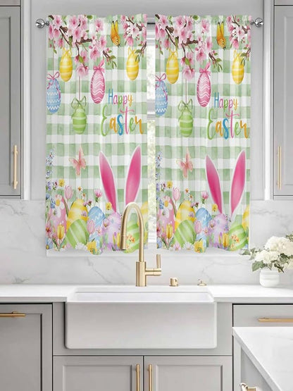 Happy Easter Living Room Curtains 72 Inches length, Spring Bunny Eggs Flower - Image 3
