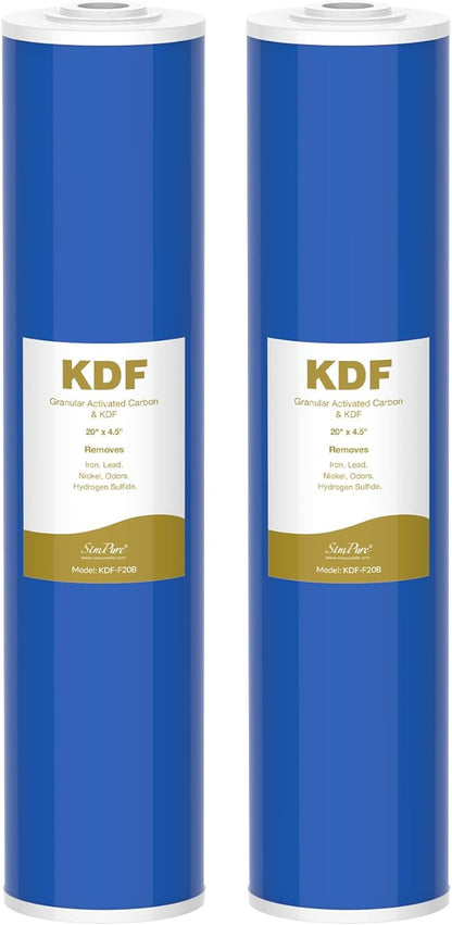 SimPure Whole House Water Filter Cartridges 20" x 4.5" GAC/KDF Carbon and Heavy by SimPure_Water