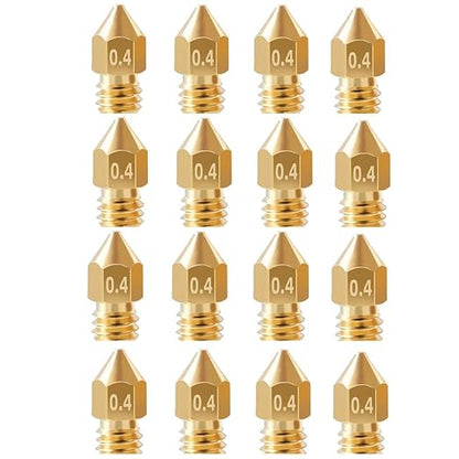 16Pcs Ender 3 Nozzles 0.4mm, MK8 Extruder Nozzles 0.4mm Compatible by TIEXYE