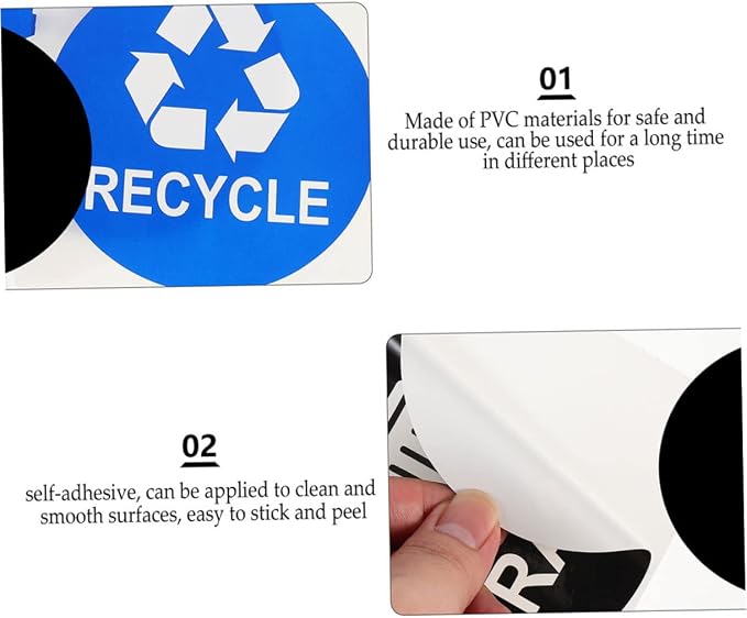 8pcs Garbage Sorting Stickers Waste Recycling Labels - Image 7