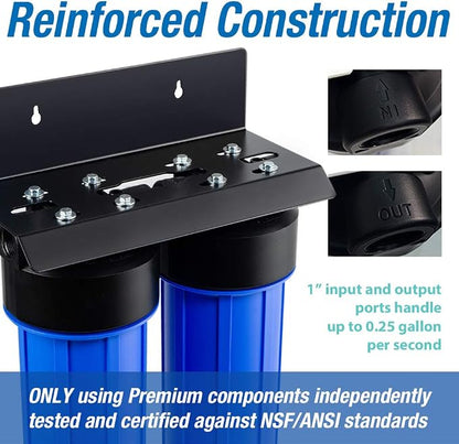 iSpring WGB22BM+AHPF12MNPT16X2 2-Stage Whole House Water Filtration System - Image 2