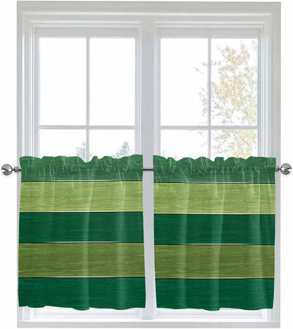 Farm Retro Green Wood Grain Window Valance Curtains, Rustic Wooden Plank - Image 6
