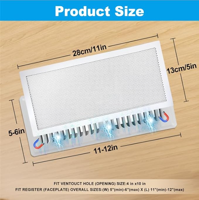4-Pack 5"x11" White Powerful Magnetic Vent Covers - Image 2