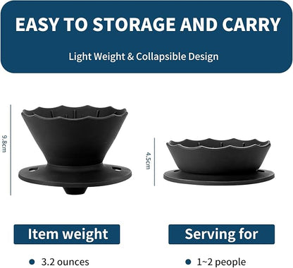MERMOO YILAN Collapsible Coffee Dripper, Silicone Pour Over Coffee Filter Holder - Image 4
