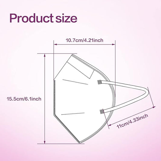 Miuphro KN95 Face Mask 50 Pack, Disposable Respirator Masks, 5 Layer Design - Image 2