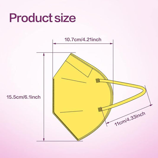 Miuphro KN95 Face Mask 50 Pack, Disposable Respirator Masks, 5 Layer Design - Image 2