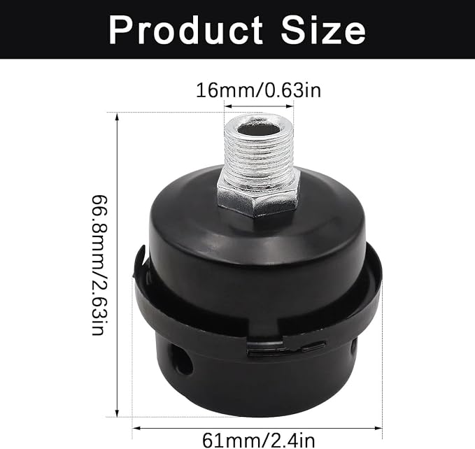 2 pcs 1/4" Thread Air Compressor Silencer, Air Compressor Intake Filter Sound - Image 2