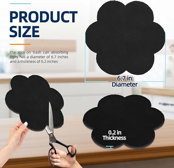 Stick-on Compost Bin Odor Filter: Activated Charcoal Deodorizer Sheets - Image 2