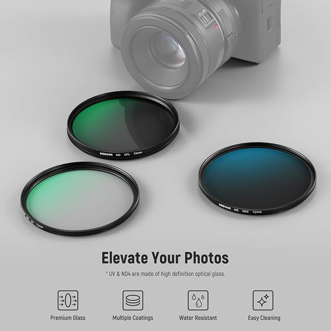 NEEWER 72mm UV/CPL/ND Lens Filter Kit - Image 2