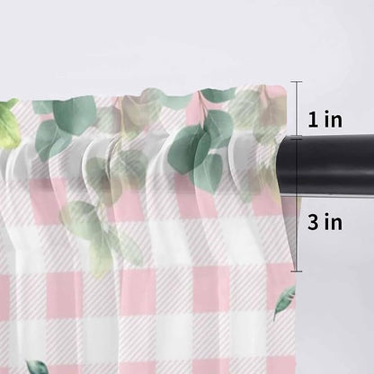 Easter Sheer Valances for Windows 42"x18", Light Filtering Kitchen Curtains - Image 7