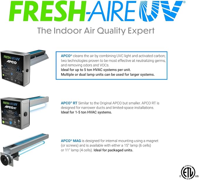 APCO Carbon Cell Matrix HVAC In-Duct UV Light Air Purifier - Image 7