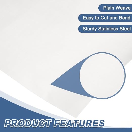 uxcell 200 Mesh 39" x 10" Woven Wire Mesh, 316 Stainless Steel Air Vent Filter - Image 3
