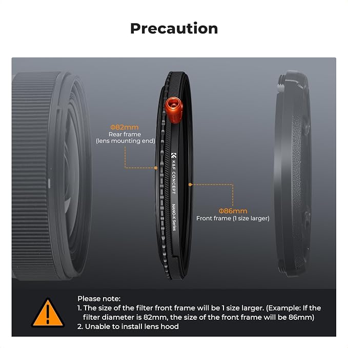 K&F CONCEPT 40.5mm Black Diffusion Mist Effect 1/4 & Variable ND2-32 & Circular - Image 7