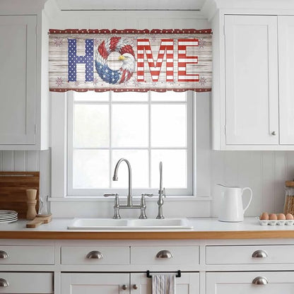 4th of July Sheer Valances for Windows 54"x18", Light Filtering Kitchen - Image 3