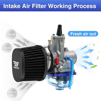 2PCS Motorcycle Air Filter Universal 38MM Replacement Engine Filter High - Image 6
