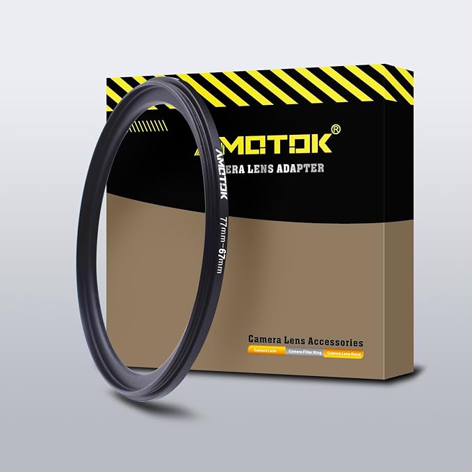 77mm Lens to 67mm Camera Lens Adapter, 77mm to 67mm Filter Step-Down Ring by AMOTOK