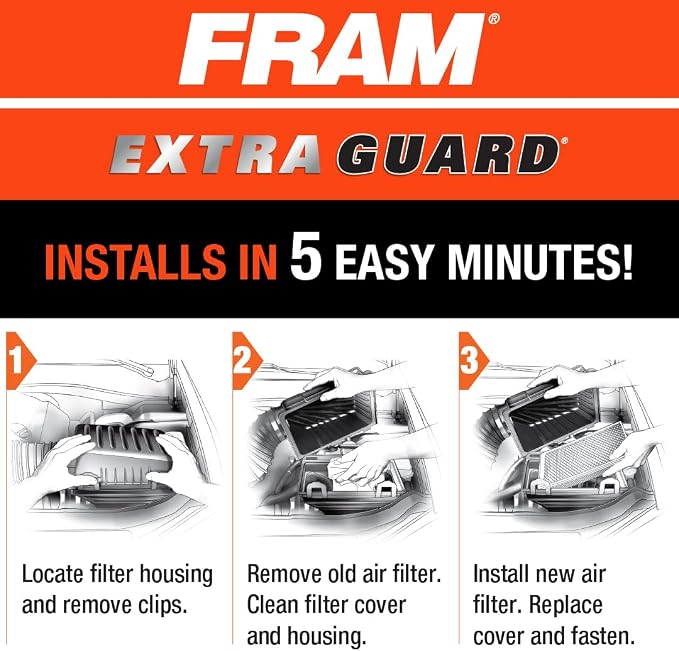 FRAM Extra Guard Rigid Panel Engine Air Filter Replacement, Easy Install - Image 5
