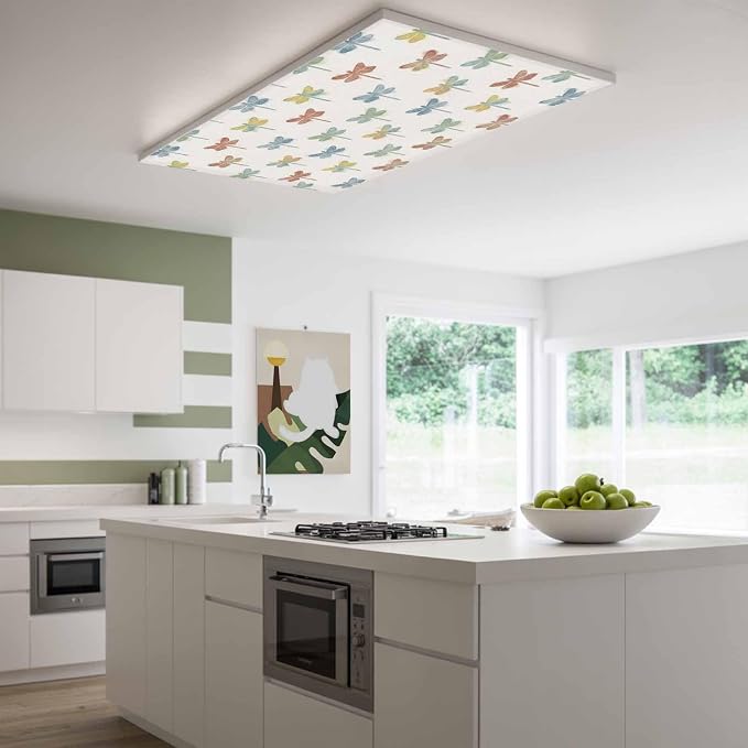 Fluorescent Light Covers for Ceiling Lights Watercolor Dragonfly Magnetic Light - Image 2
