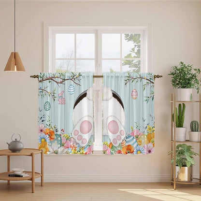 Easter Bunny Kitchen Curtains 54 Inch Long 2 Panel Set, Rod Pocket Window - Image 3