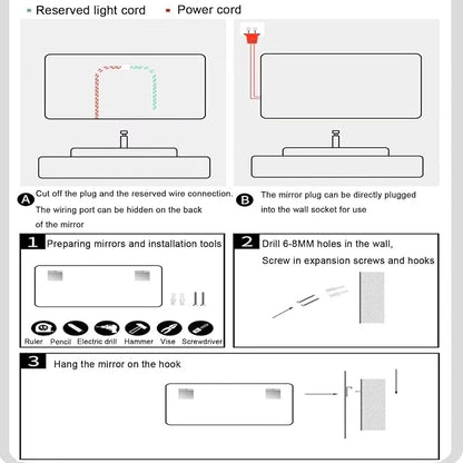 Illuminated LED Bathroom Mirror，Smart Lighted Bathroom Mirror - Image 9