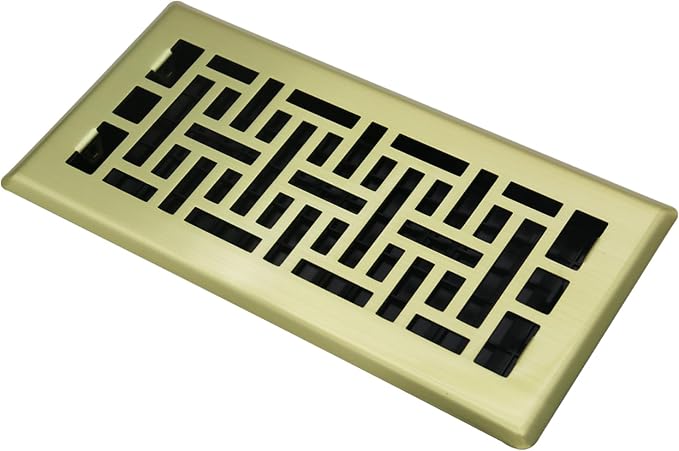 Floor Register Heavy Duty Walkable Steel Vent Register Brushed Gold Color 4X10 by JATOHOME