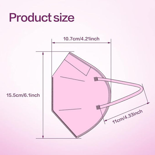 Miuphro KN95 Face Mask 50 Pack, Disposable Respirator Masks, 5 Layer Design - Image 2