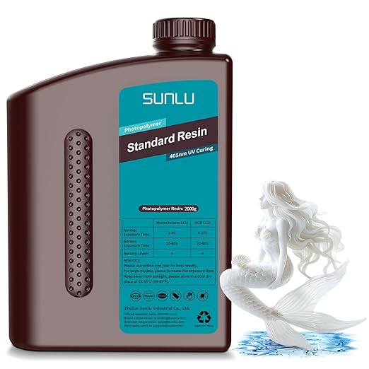 SUNLU 3D Printer Resin 2kg, Fast Curing Standard 3D Resin by SUNLU